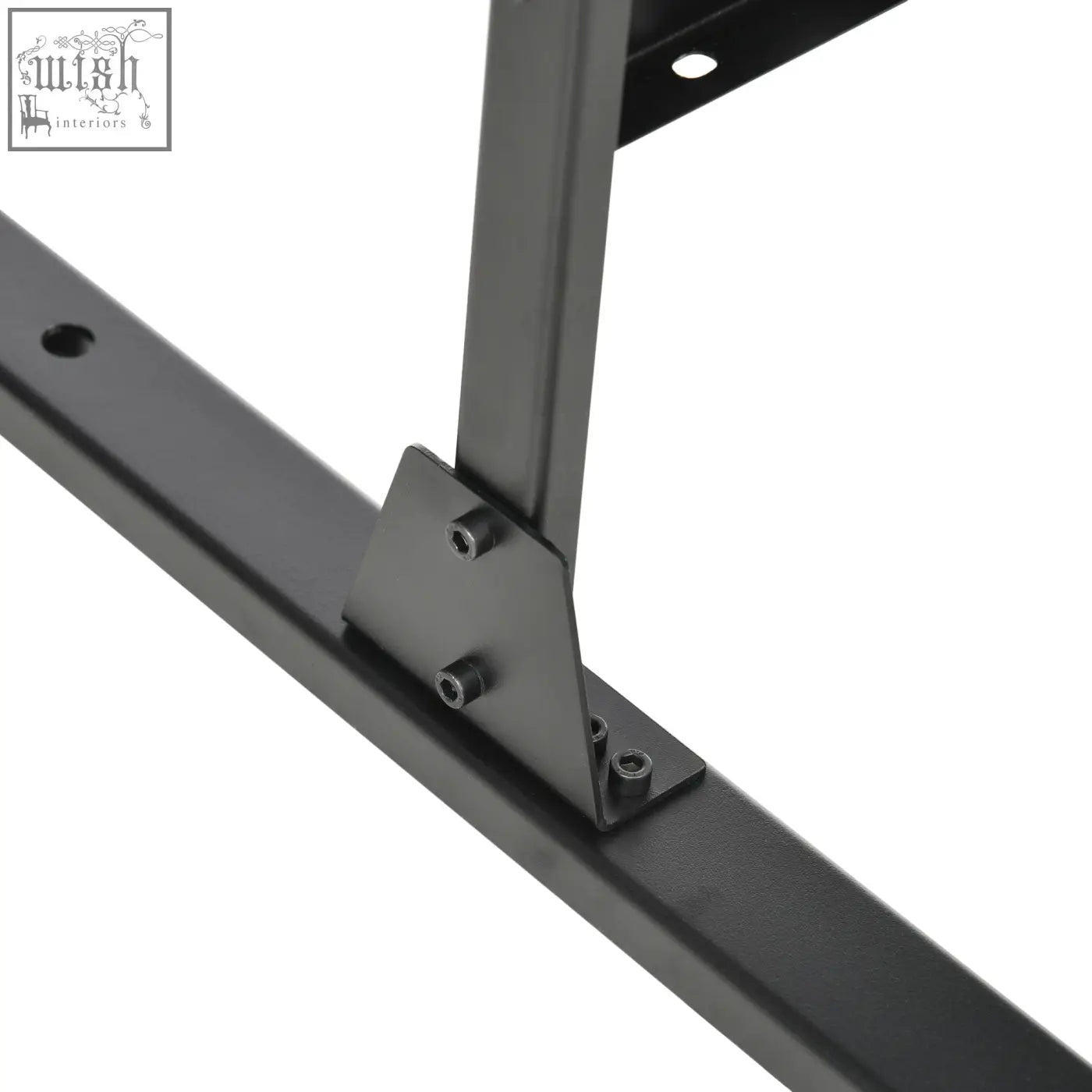 Black metal bracket with matte finish securing beams with expansion screws on the back of outsunny willow branch privacy screen