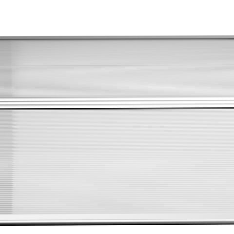 Silver metallic horizontal blinds with fine ridges show curved shape aluminium frame door canopy for porch and window
