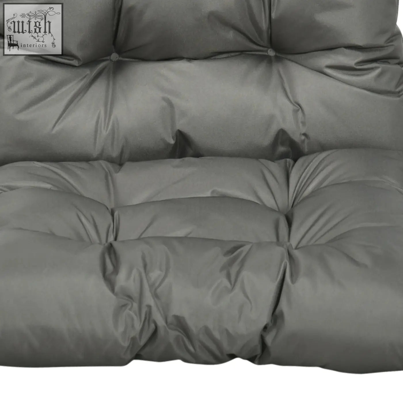 Light grey outsunny garden back chair seat cushion with quilted fabric cover and subtle sheen for outdoor use