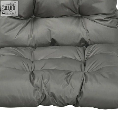 Light grey outsunny garden back chair seat cushion with quilted fabric cover and subtle sheen for outdoor use