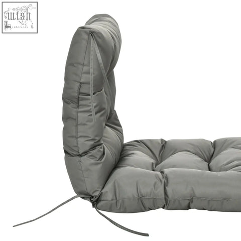 Outsunny garden back chair cushion with quilted fabric cover in light grey for comfortable outdoor seat cushion use