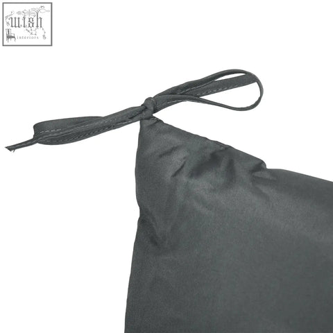 Black drawstring bag made of durable polyester fabric with tie fastenings for outsunny dark grey garden bench cushion