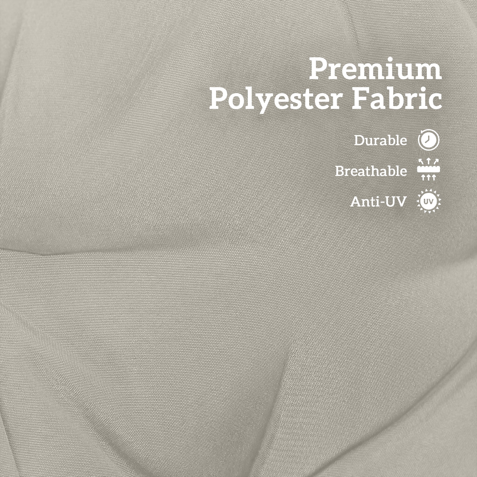 Outsunny garden bench cushion in light gray polyester fabric with subtle texture and tie fastenings for outdoor use