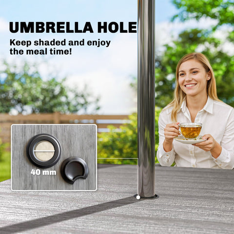 Shiny stainless steel umbrella pole with 40 mm black rubber base for outsunny garden dining table with umbrella hole