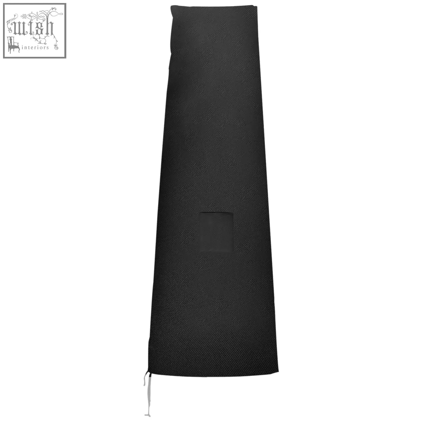Black textured outsunny garden parasol cover with small pocket and drawstring made of 300d oxford cloth