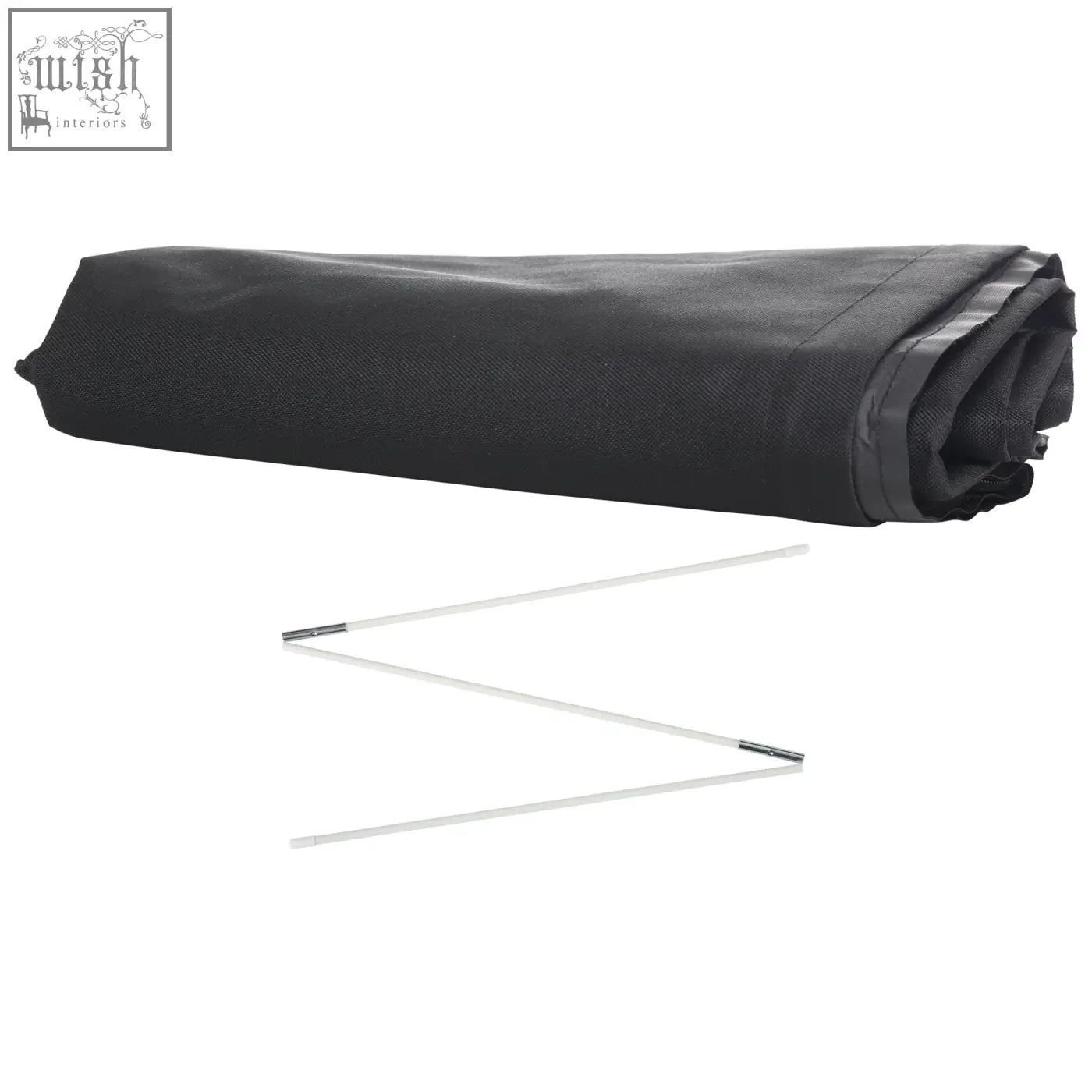 Black Outsunny garden parasol cover with white metal poles made of waterproof 300d oxford cloth for outdoor use