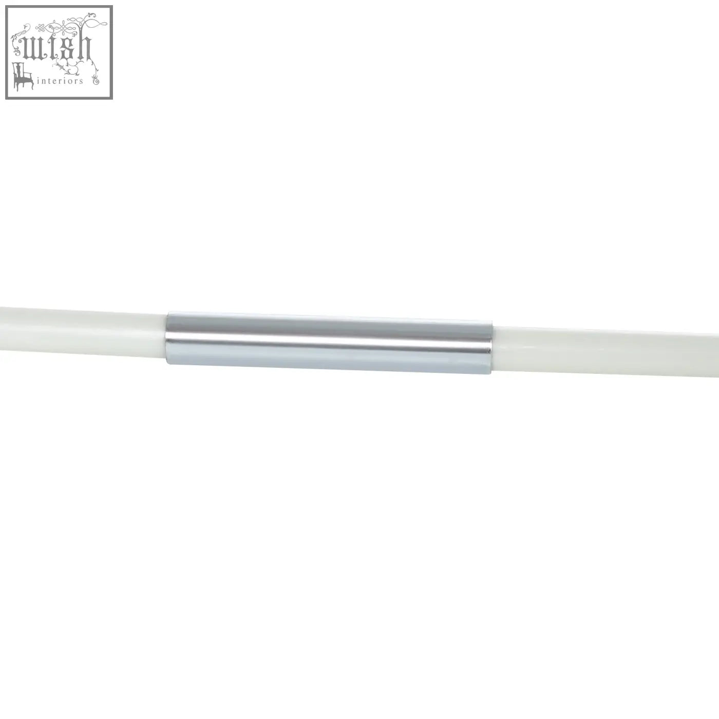 A sleek silver connector joins two white pipes on the outsunny garden parasol cover made of 300d oxford cloth