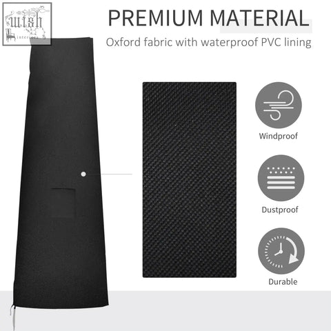 Black outsunny garden parasol cover made of 300d oxford cloth with waterproof pvc lining for outdoor use