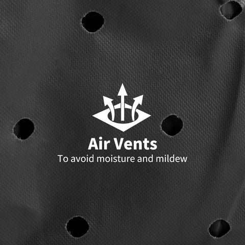 Black outsunny garden patio large furniture cover with pvc coating and circular air vents to prevent moisture and mildew