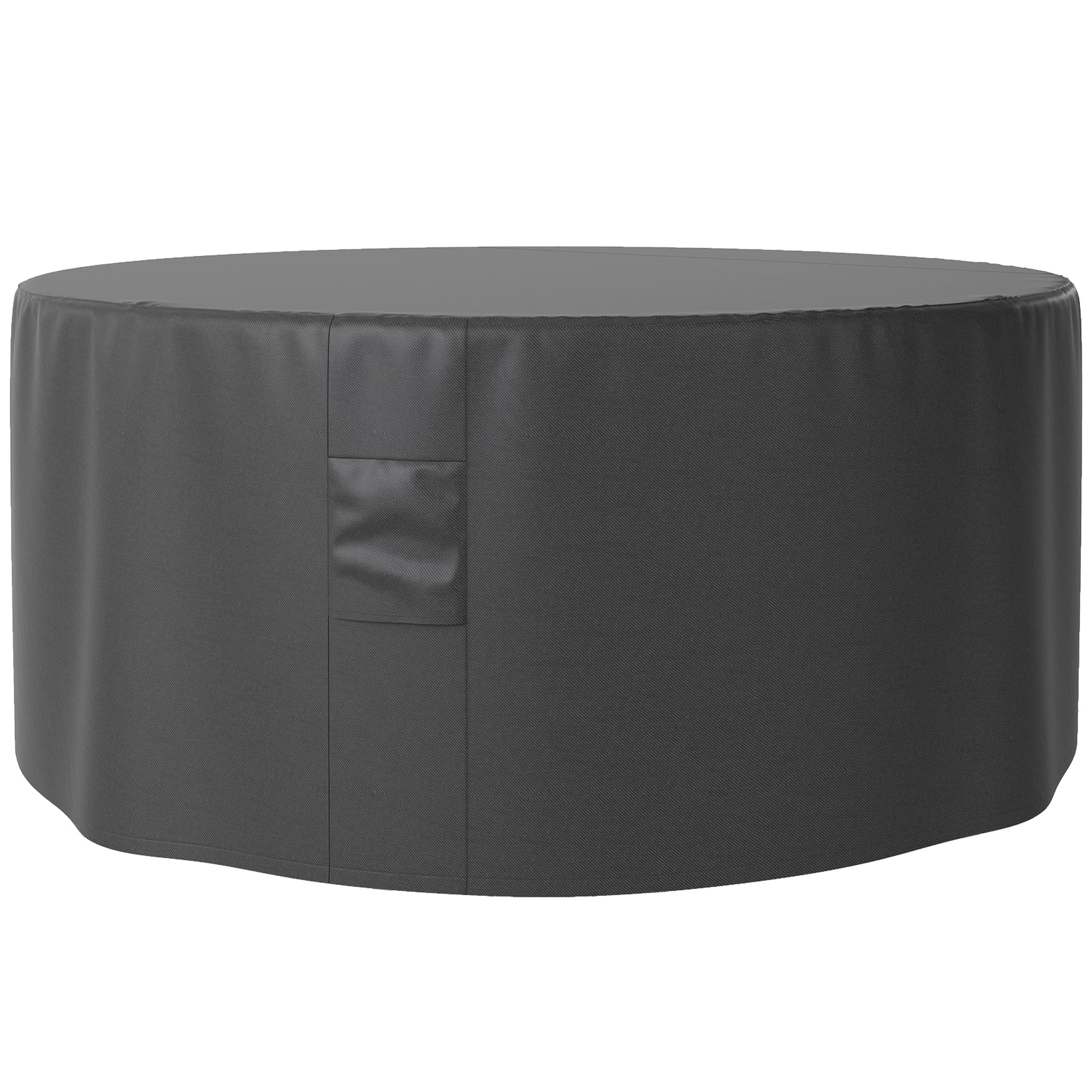 Outsunny garden patio large round furniture cover black with 600D oxford pvc coating and reinforced seams