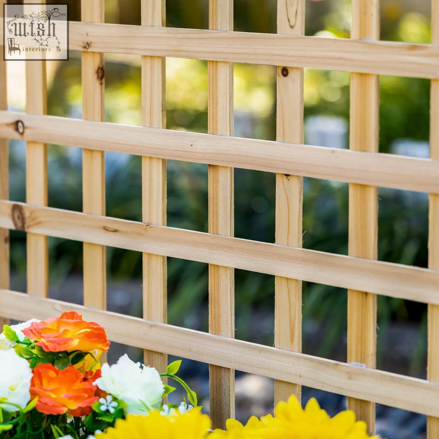 Outsunny light wood garden planter with trellis for climbing plants featuring natural grain and two leakage holes