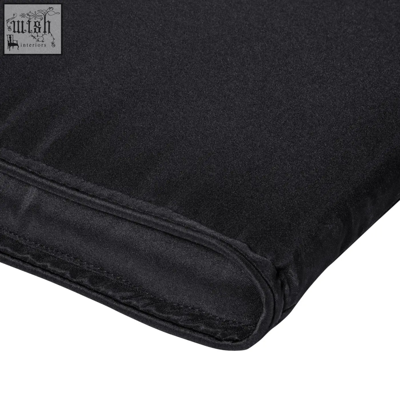 Black velvet lounger cushion with plush texture and stitched edges for outsunny lounge chairs and sunbeds
