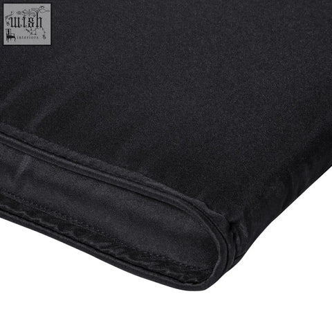 Black velvet lounger cushion with plush texture and stitched edges for outsunny lounge chairs and sunbeds