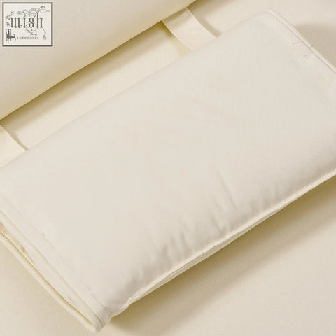 Cream white outsunny lounge chair lounger cushion with thick textured fabric and subtle stitching details