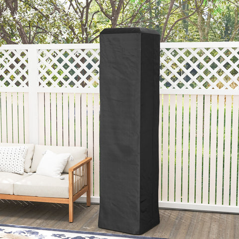 Black outsunny heavy duty gas pyramid patio heater cover with zipper made of upf 30+ oxford fabric 53l x 53w