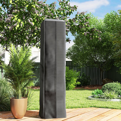 Black Outsunny heater cover made of durable oxford fabric with zipper fits 53l x 53w tall outdoor patio heaters