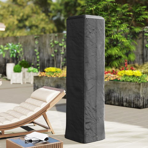 Black oxford fabric heater cover for outdoor gas pyramid patio heater with zipper 53l x 53w size