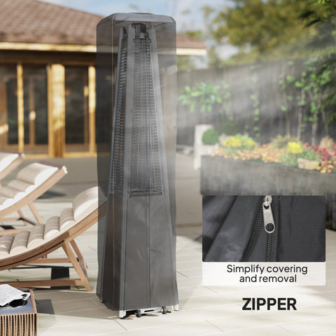 Black 53l x 53w oxford fabric heater cover with zipper for tall outdoor patio heater protector