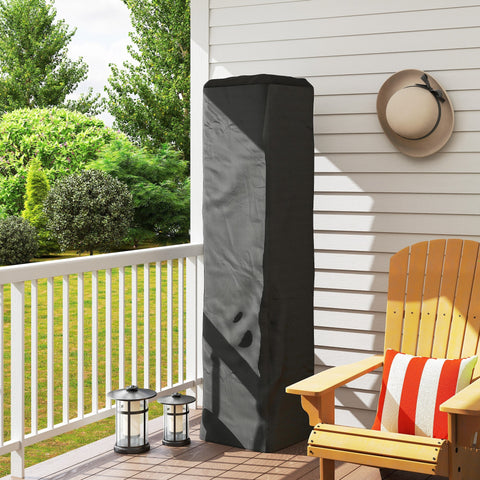 Black oxford fabric heater cover for outdoor gas pyramid patio heater 53l x 53w with zipper protector