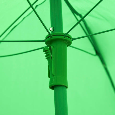 Green plastic pole with clip and metal hardware for outsunny kids sun umbrella in frog pattern outdoor table set