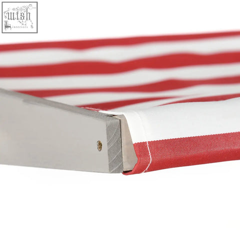 Outsunny kids wooden sandbox with red and white striped canopy silver metal frame and bottomless design storage shelf