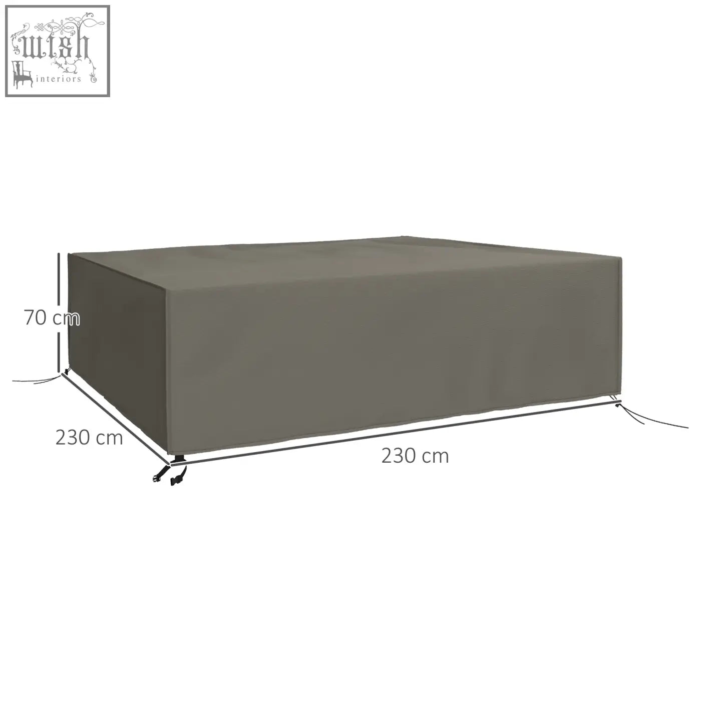 Gray 230x230cm outsunny garden furniture set cover with plastic coating black drawstrings and reinforced corners