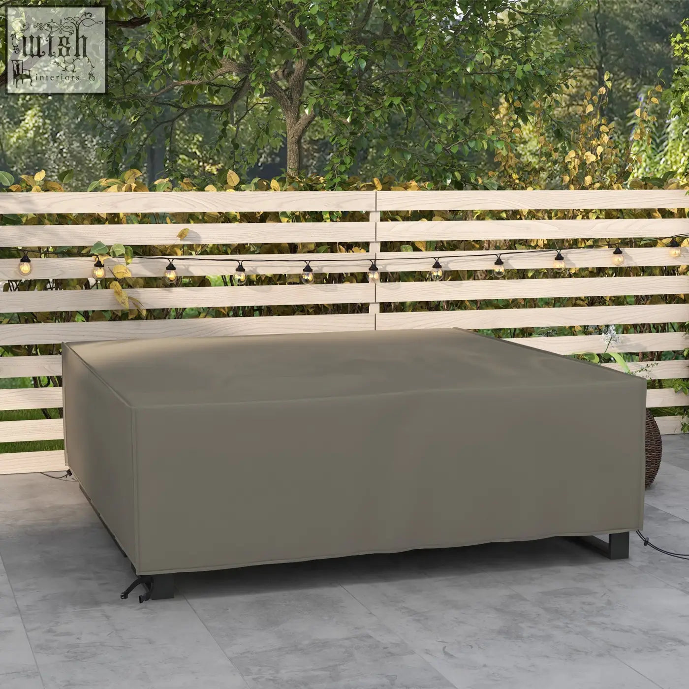 Beige outsunny large square patio garden furniture set cover 230x230cm with sleek tailored fit and durable plastic coating