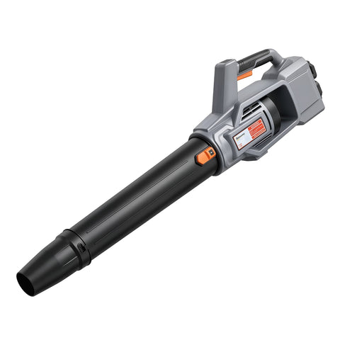 Gray and black cordless leaf blower with orange accents featuring a 1000w brushless motor by outsunny