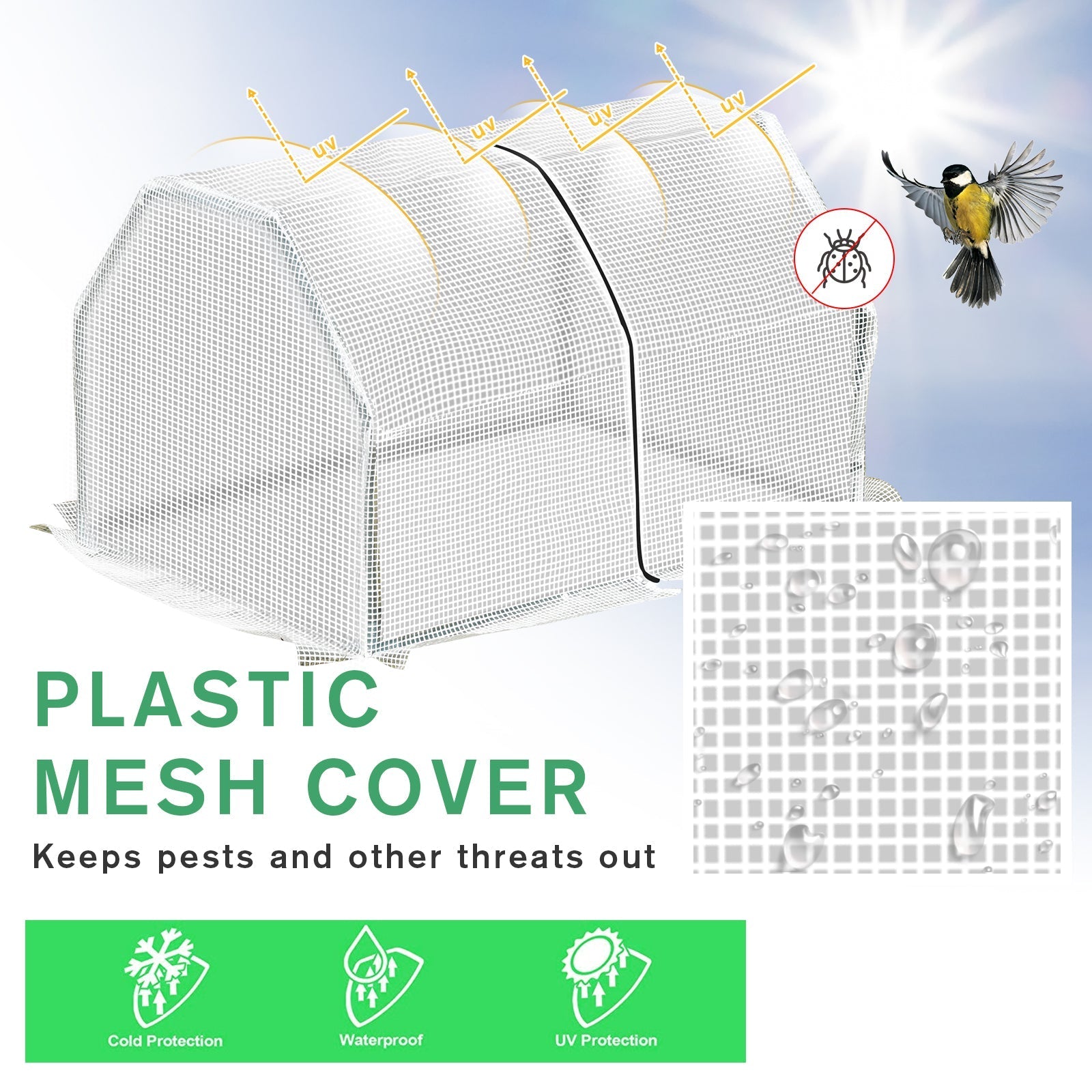 Outsunny Mini  Greenhouse Grow House PVC Cover Steel Frame White 99L x 71W x 60H cm