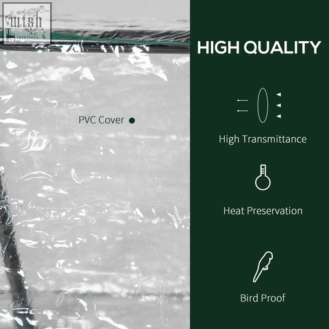 Transparent pvc plastic cover with green zipper for outsunny mini greenhouse 10cm extended heat preservation