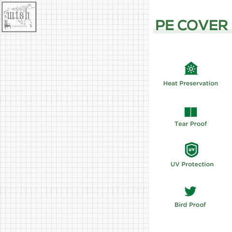 Outsunny mini small greenhouse with white pe plastic mesh cover and green grid pattern for heat uv tear and bird protection