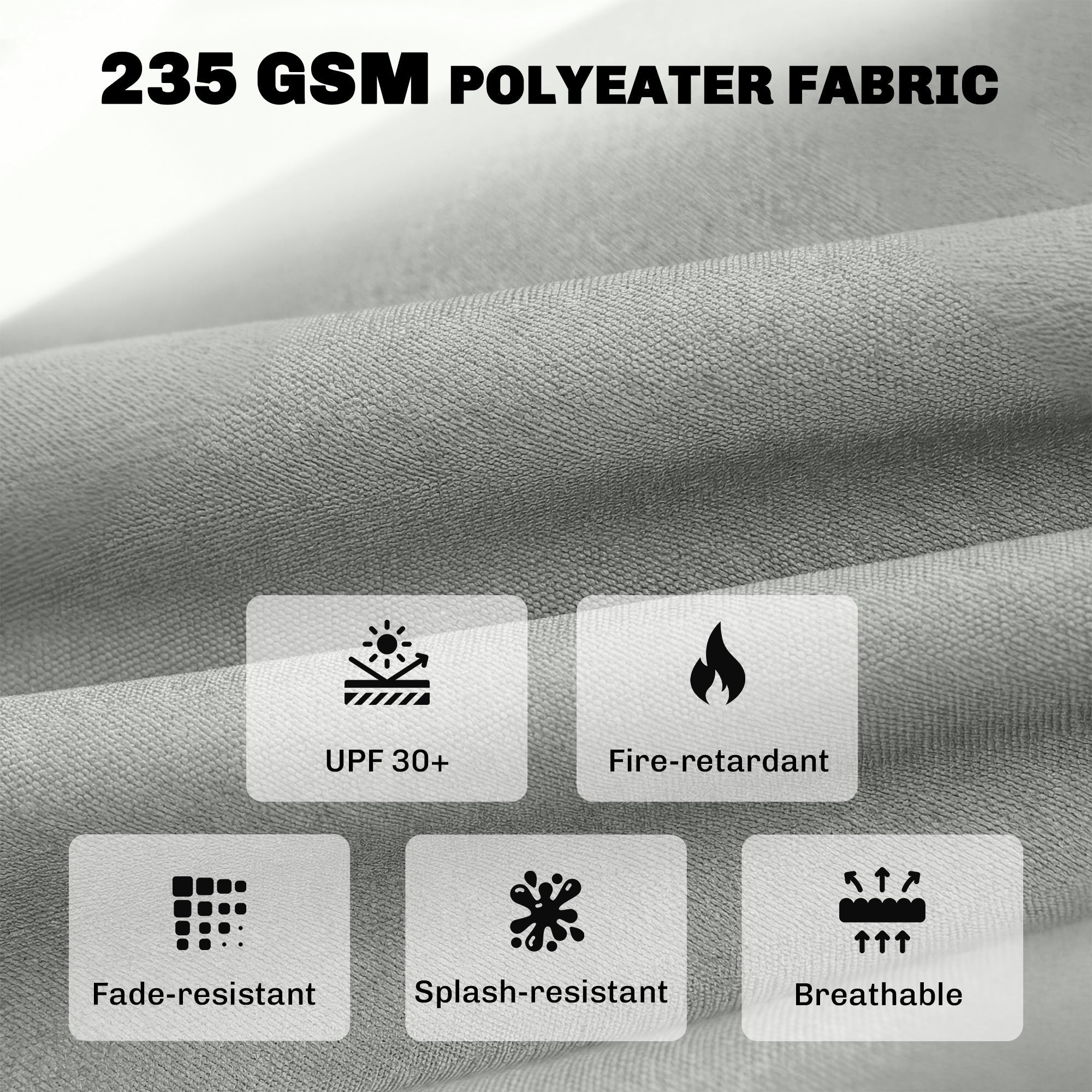 Outsunny outdoor seat cushions set of 4 in light grey 235 gsm polyeater with upf 30 and fire retardant fabric