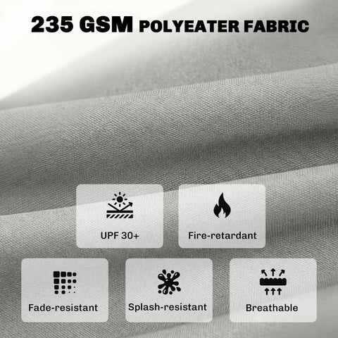 Outsunny outdoor seat cushions set of 4 in light grey 235 gsm polyeater with upf 30 and fire retardant fabric