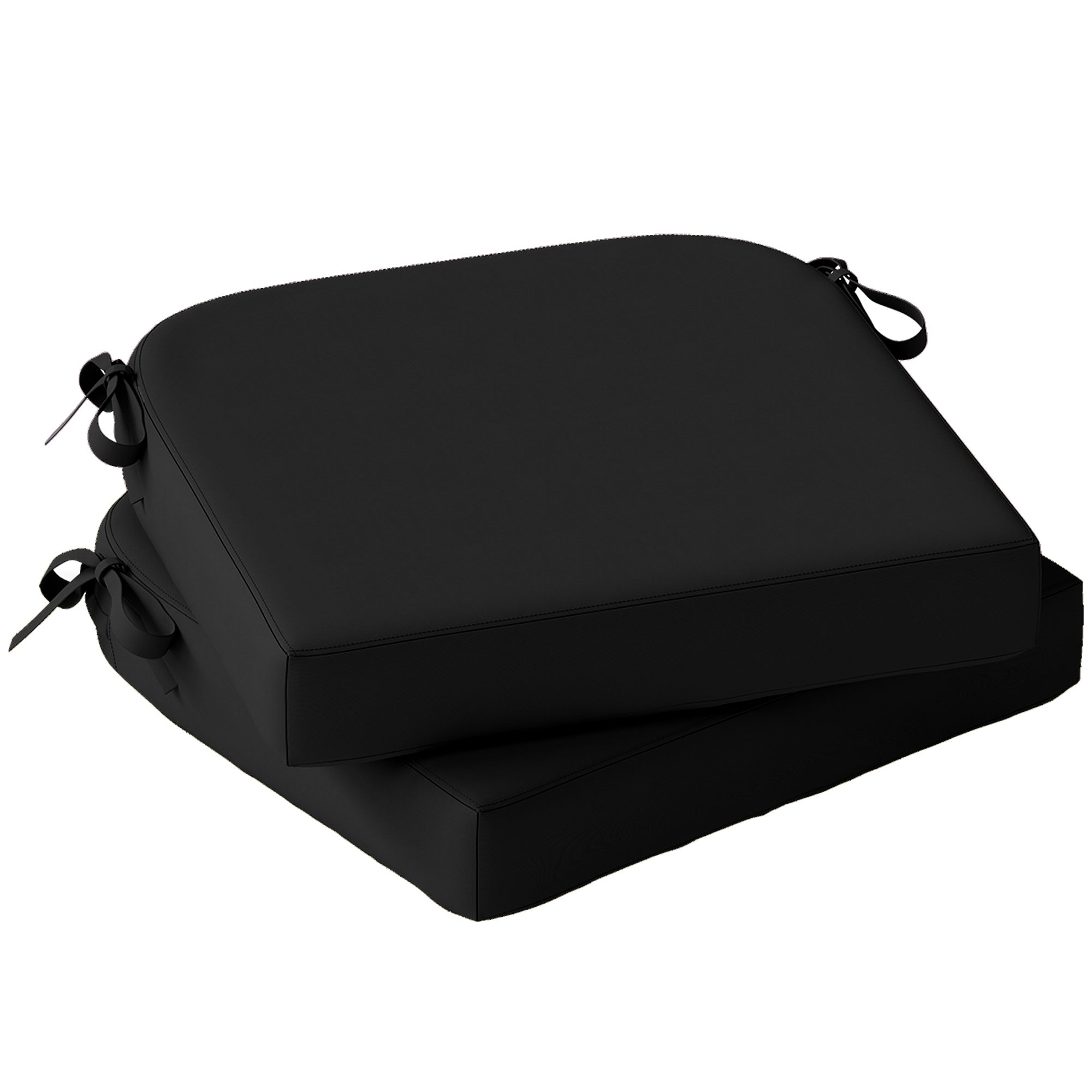 Outsunny outdoor black seat cushion set with 7cm foam and tied fabric ties for garden or outdoor seat use