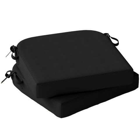 Outsunny outdoor black seat cushion set with 7cm foam and tied fabric ties for garden or outdoor seat use