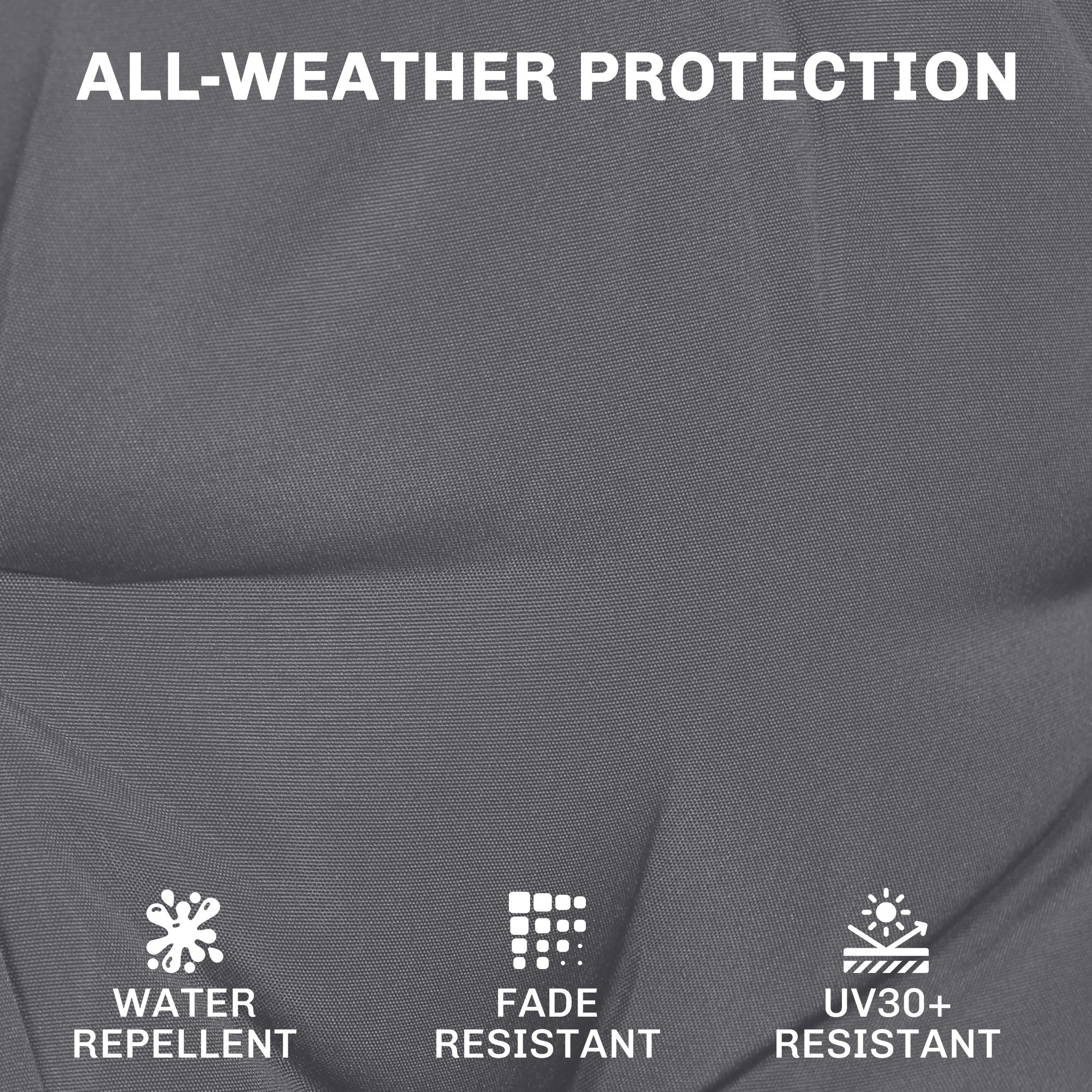 Dark grey textured outsunny outdoor seat cushions with 7cm foam and all-weather protection for garden chairs
