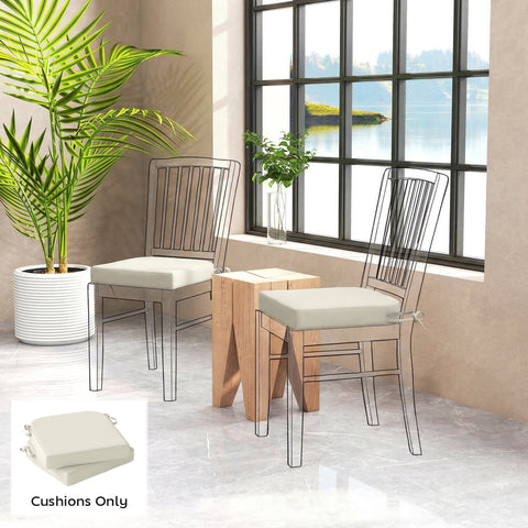 Offwhite outsunny outdoor seat cushions set of 2 with fabric surface metal ties and 7cm thick foam for garden chairs