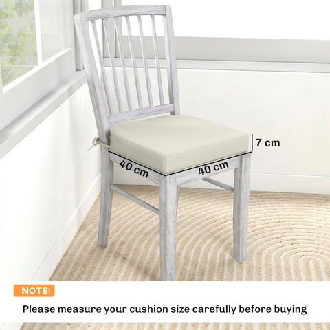 Cream-colored outsunny outdoor seat cushion with 7cm foam and tied sides perfect for garden chairs