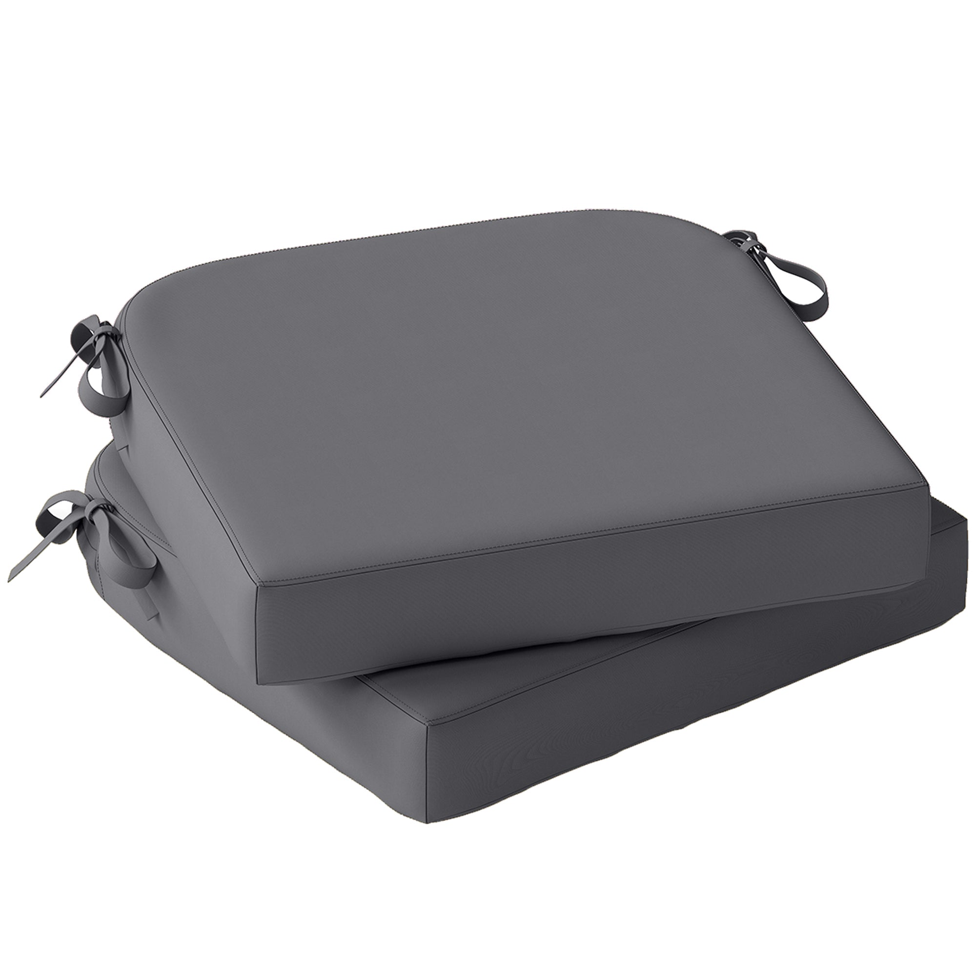 Dark gray outsunny outdoor seat cushions set of 2 with 7cm foam and fabric ties for garden chairs