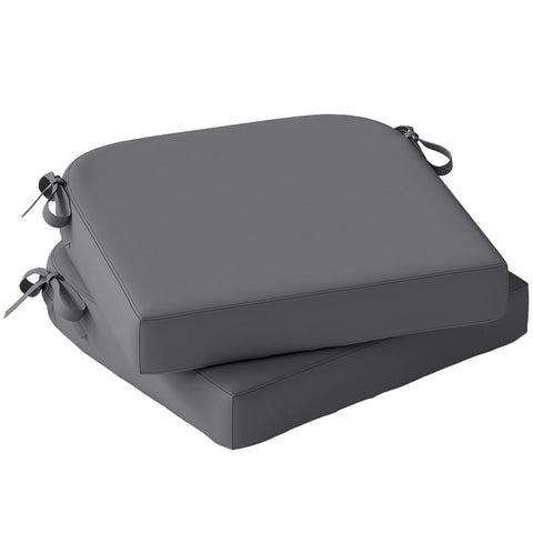 Dark gray outsunny outdoor seat cushions set of 2 with 7cm foam and fabric ties for garden chairs