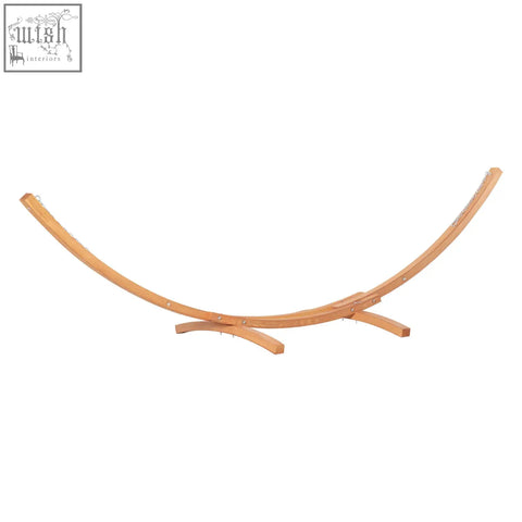 Outsunny outdoor garden hammock with a white curved wooden frame and light brown wooden stand for patio use
