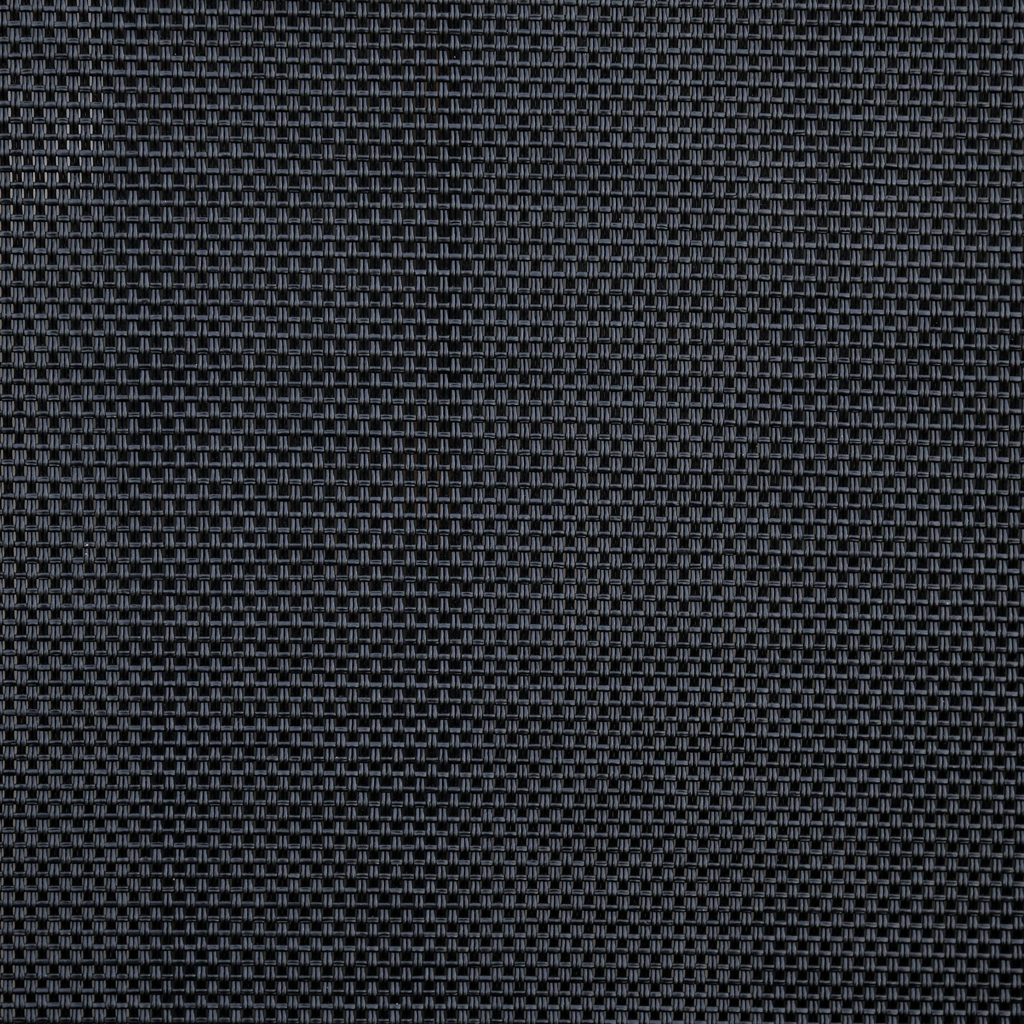 Close-up of black woven nylon mesh seat with tight grid pattern on outsunny garden seat steel frame lounge chair
