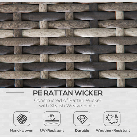 Outsunny outdoor pe rattan corner sofa in deep grey with stylish woven texture and comfortable seat cushion