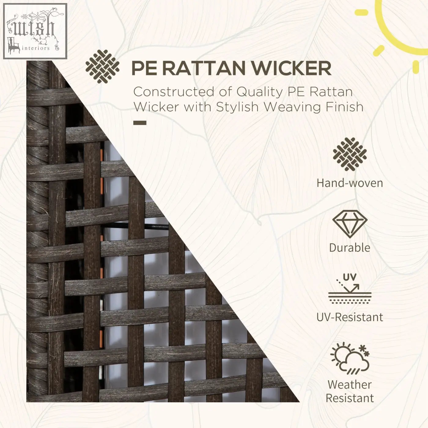 Dark brown pe rattan lamp with stylish woven pattern outsunny solar lantern provides eight hours light for outdoor use