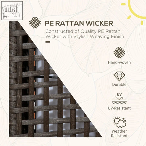 Dark brown pe rattan lamp with stylish woven pattern outsunny solar lantern provides eight hours light for outdoor use
