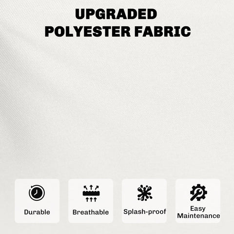 Outsunny outdoor seat cushion pads set featuring smooth cream white upgraded polyester fabric with subtle woven texture