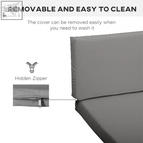 Gray fabric outsunny outdoor single seat cushion with removable cover and hidden zipper for easy cleaning
