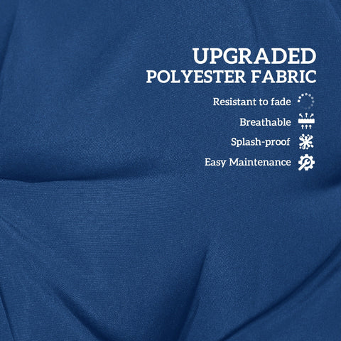 Deep blue textured weave polyester fabric on outsunny outdoor seat back cushion with 2 pillows 150l x 50w cm