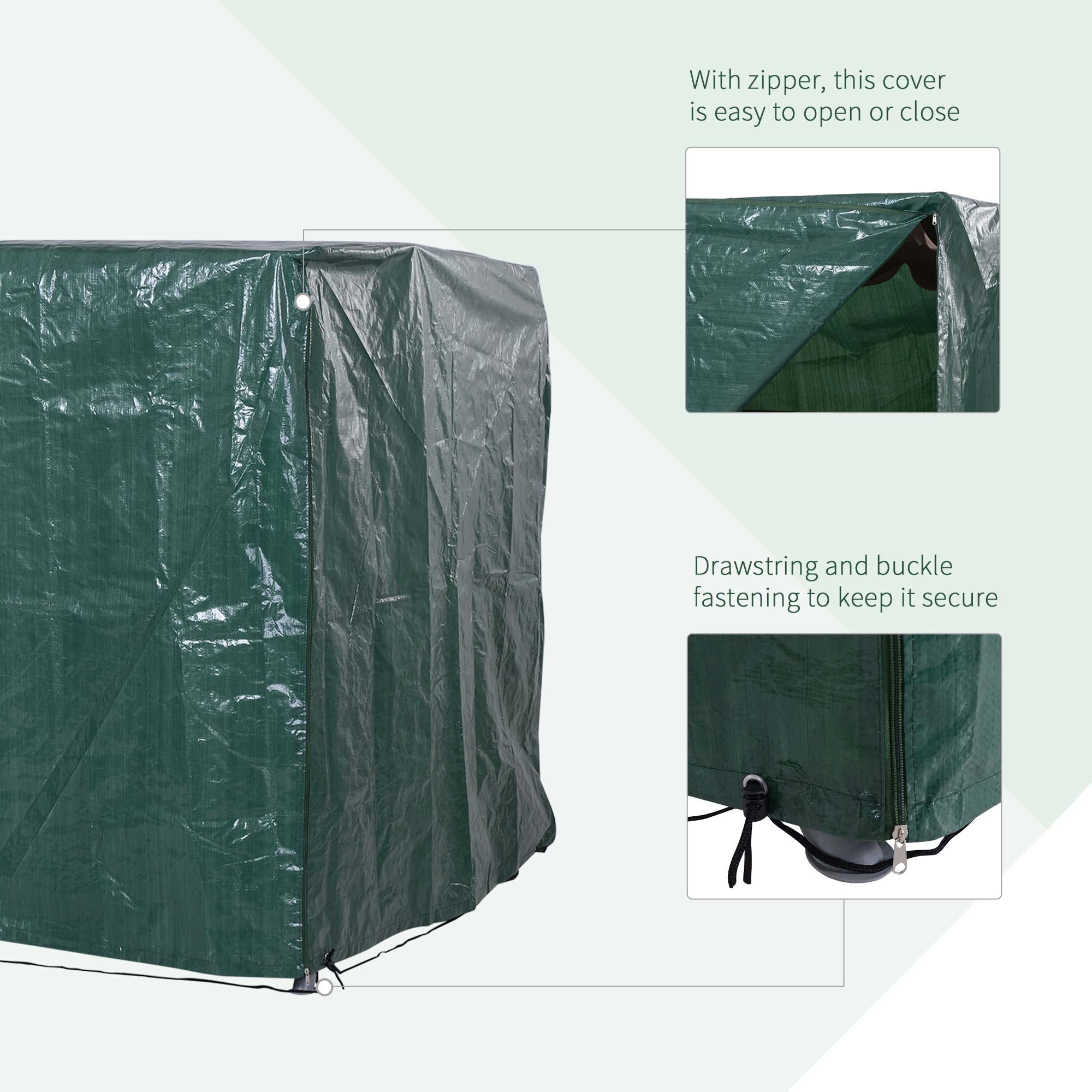 Outsunny Patio 3 Seater Swing Chair Bench Cover Outdoor Garden Furniture Rain Protection Cover Protector Waterproof Anti-UV, 215L x 155W x 150Hcm, Dark Green