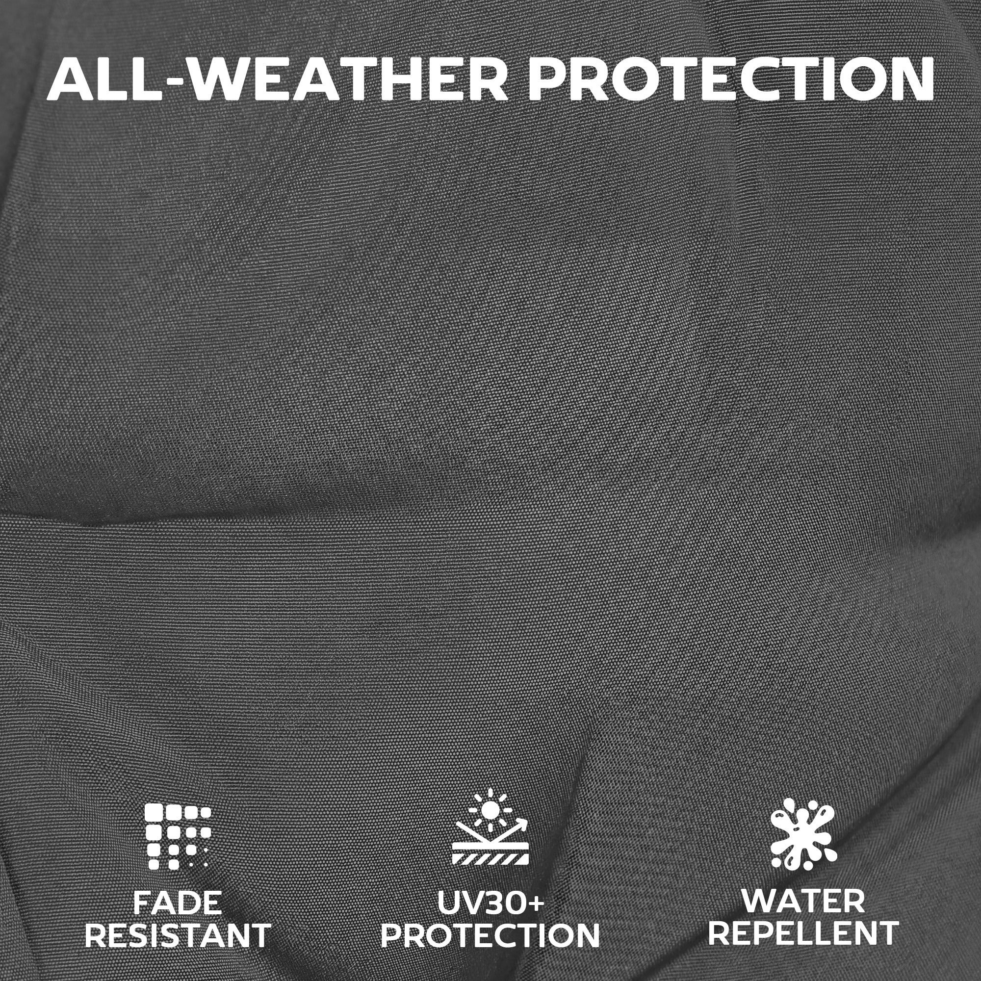 Dark grey outsunny patio chair seat cushions set of 4 with textured all-weather fabric triple-section design outdoor seat